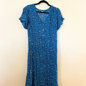 Loft Floral Blue Maxi Dress - XL